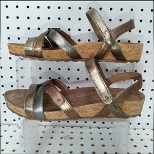 Ros Hommerson Women's Sandals  Multi Leather Cork-wrapped Flat Wedge Strappy